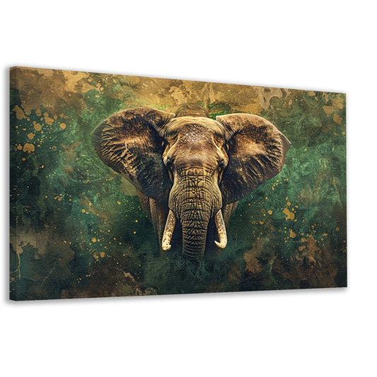 Mysterieus olifantenportret in rustieke stijl canvas