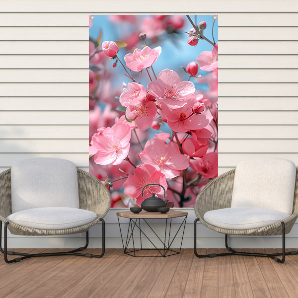 Zachtroze Bloesems in Lentezon tuinposter