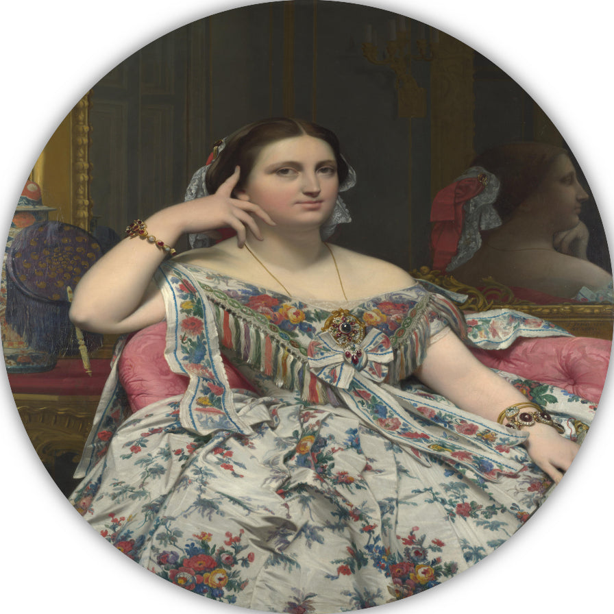 Madame Moitessier - Jean-Auguste-Dominique Ingres aluminium muurcirkel