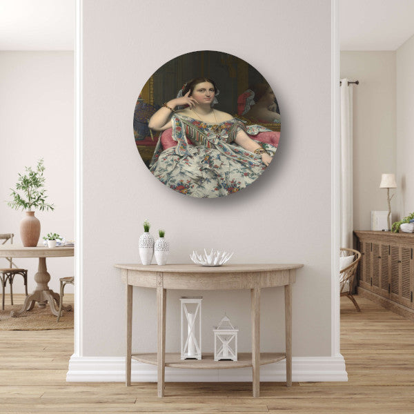 Madame Moitessier - Jean-Auguste-Dominique Ingres aluminium muurcirkel