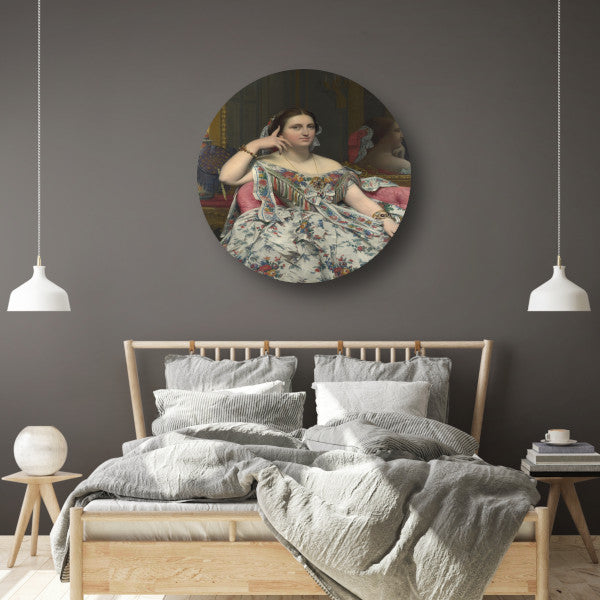 Madame Moitessier - Jean-Auguste-Dominique Ingres aluminium muurcirkel