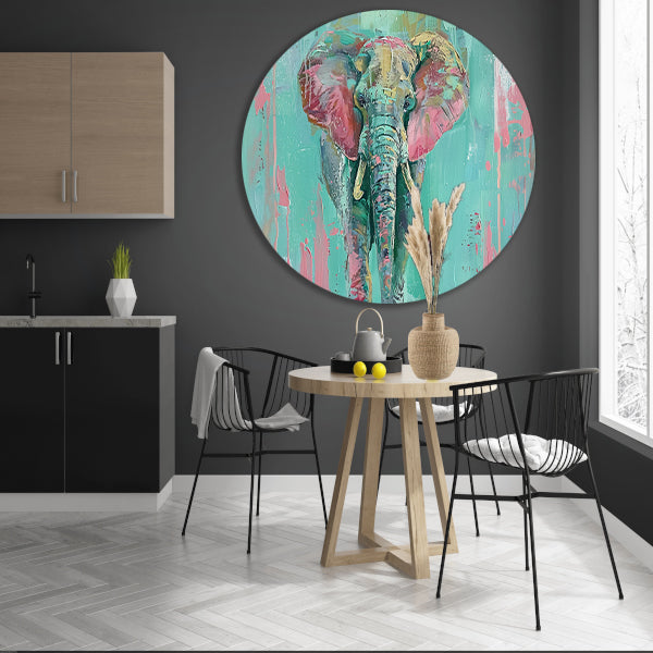 Abstract kleurrijk olifant schilderij forex muurcirkel