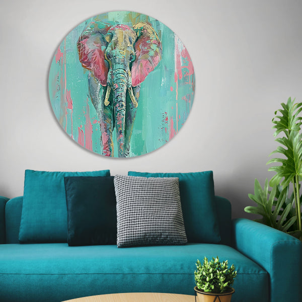 Abstract kleurrijk olifant schilderij forex muurcirkel