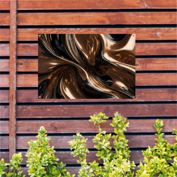 Dynamisch Brons en Zwart Abstract Ontwerp tuinposter