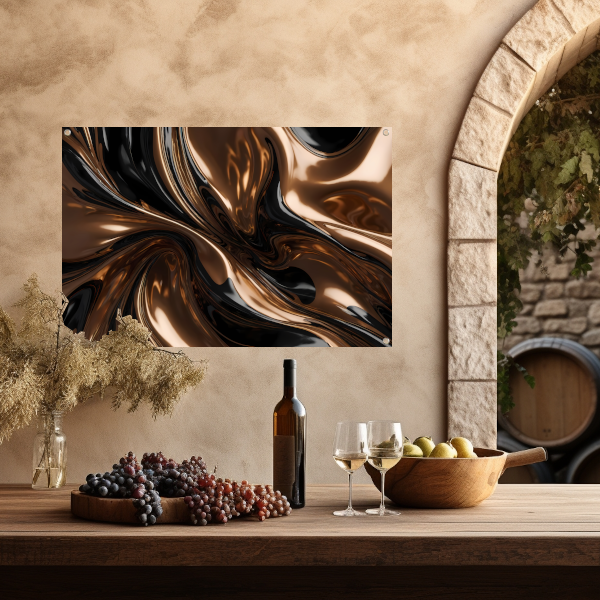 Dynamisch Brons en Zwart Abstract Ontwerp tuinposter