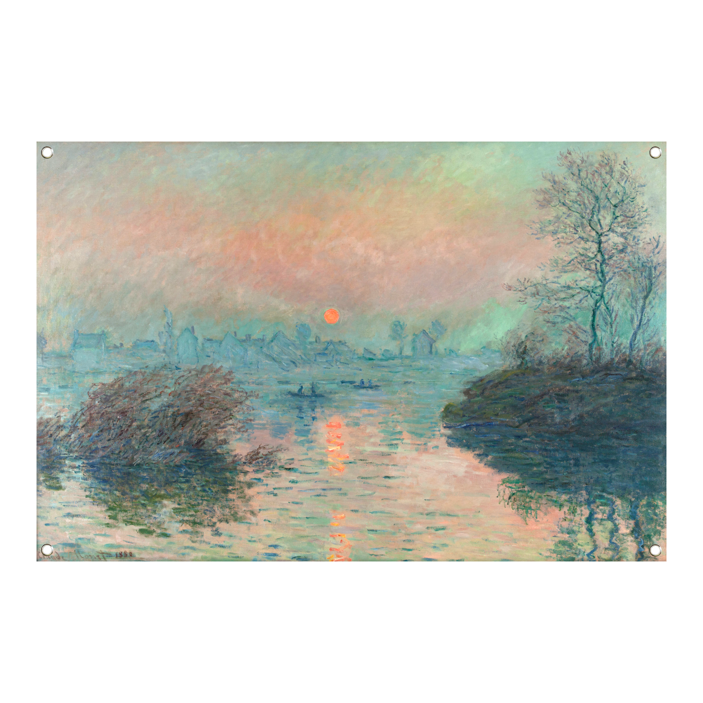 Zonsondergang op de Seine bij Lavacourt - Claude Monet tuinposter