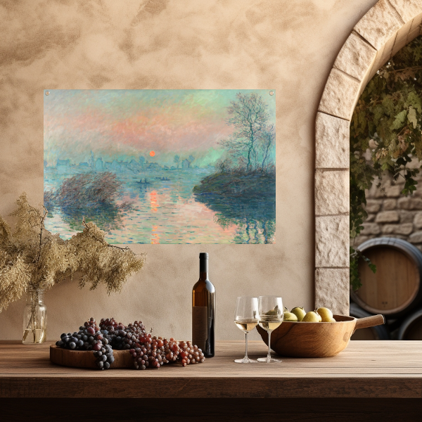 Zonsondergang op de Seine bij Lavacourt - Claude Monet tuinposter