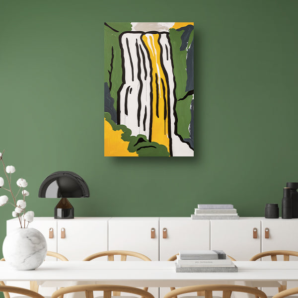 Abstracte schilderij van een waterval poster