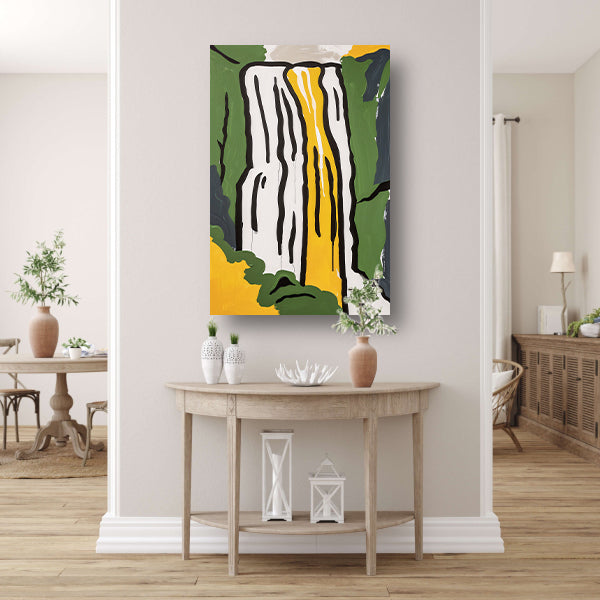 Abstracte schilderij van een waterval poster