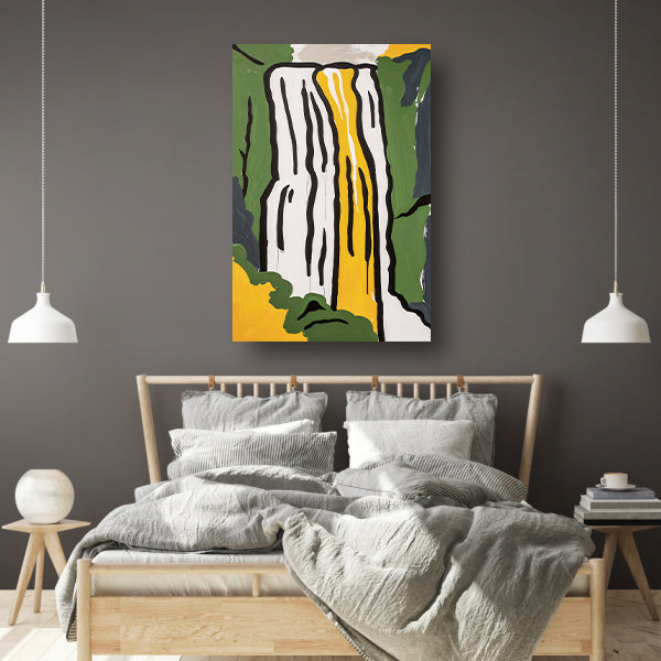 Abstracte schilderij van een waterval poster