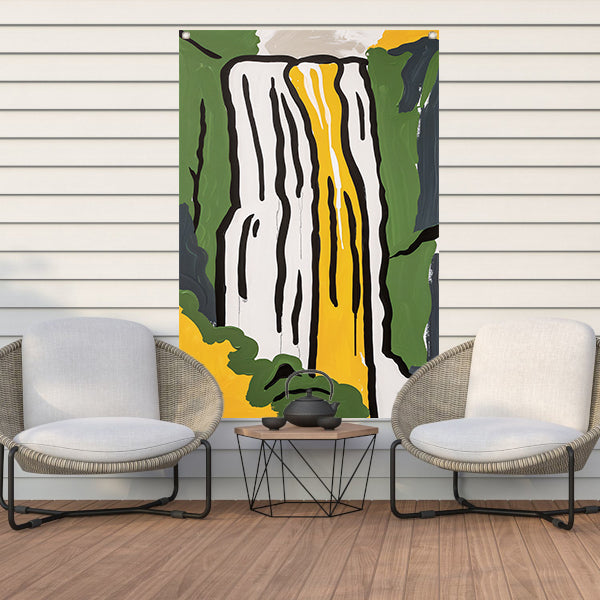 Abstracte schilderij van een waterval tuinposter