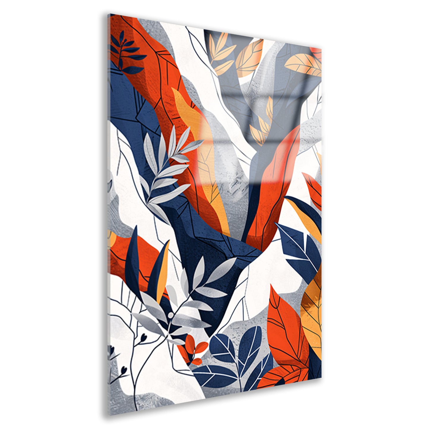 Abstract kunstwerk met kleurrijke bladeren acrylglas