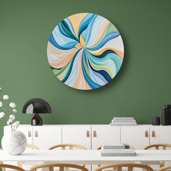 Kleurrijke bloemenspiraal van Van Gogh aluminium muurcirkel