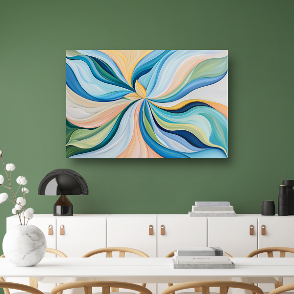 Kleurrijke bloemenspiraal van Van Gogh canvas