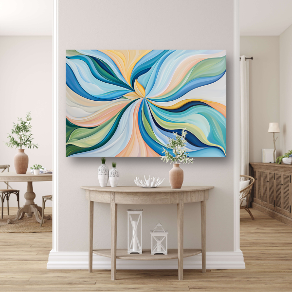 Kleurrijke bloemenspiraal van Van Gogh canvas