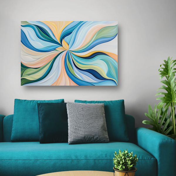 Kleurrijke bloemenspiraal van Van Gogh canvas