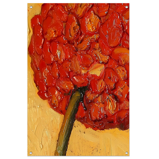 Abstract Bloemenschilderij met Rijke Kleuren tuinposter