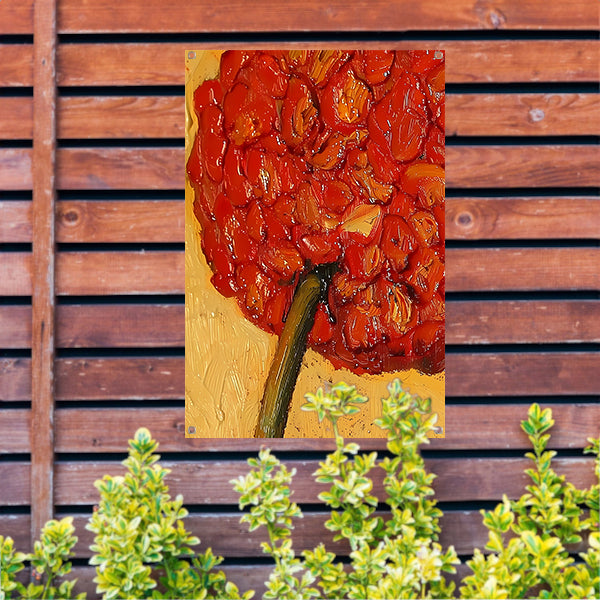 Abstract Bloemenschilderij met Rijke Kleuren tuinposter