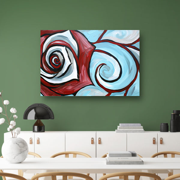 Moderne abstracte schilderij van een roos poster
