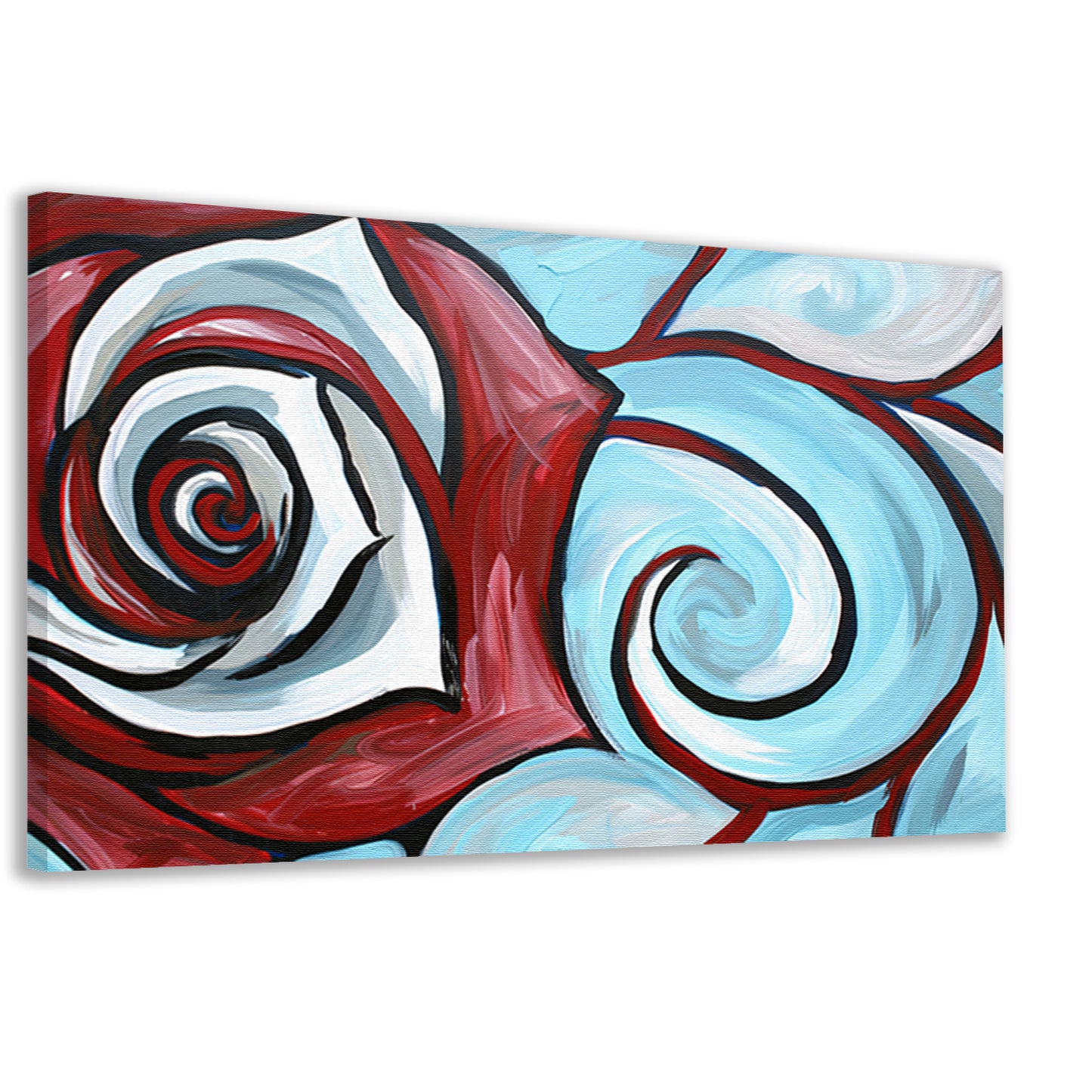 Moderne abstracte schilderij van een roos canvas
