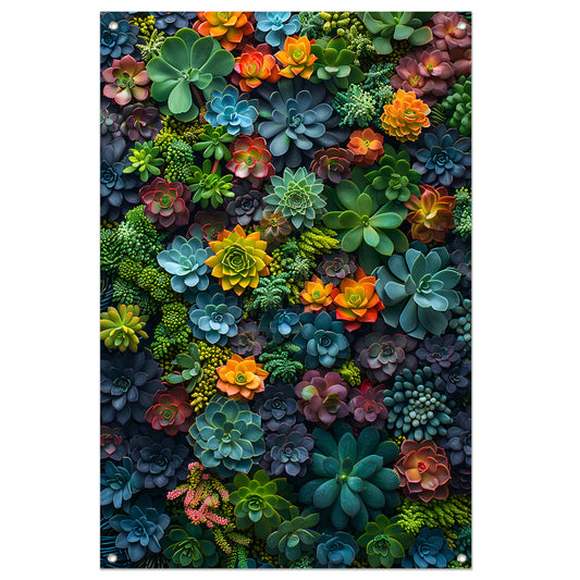 Levendige Vetplanten in Volle Bloei tuinposter