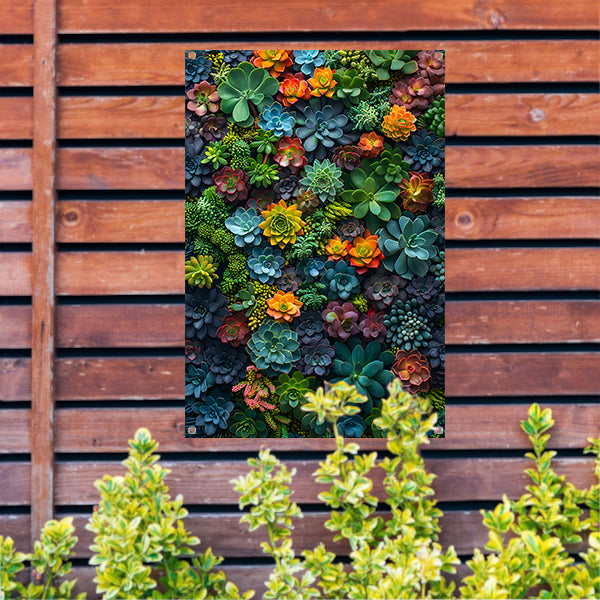 Levendige Vetplanten in Volle Bloei tuinposter