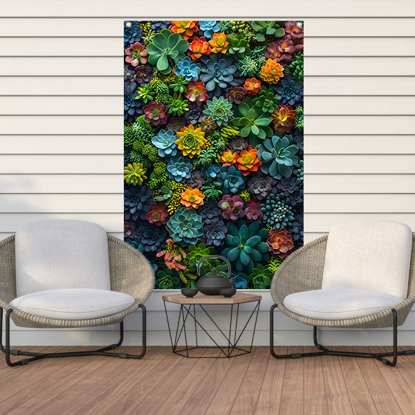 Levendige Vetplanten in Volle Bloei tuinposter