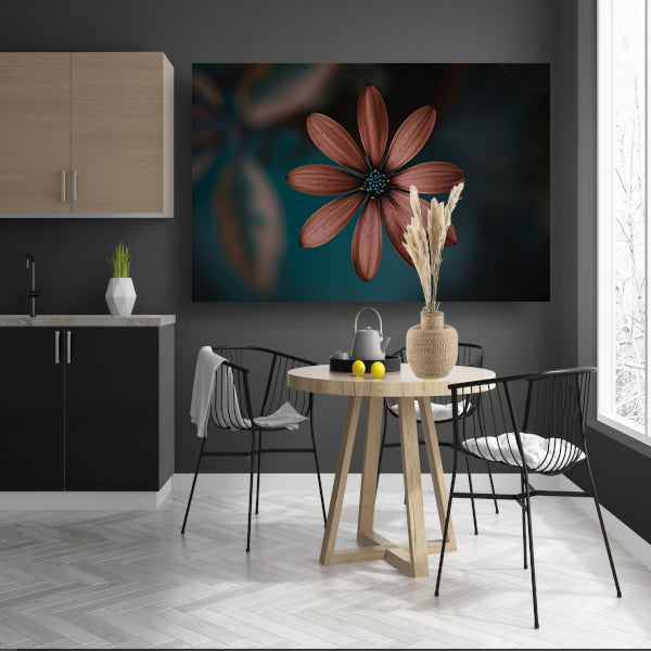 Gedetailleerde bloem met minimalistische uitstraling canvas