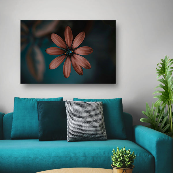 Gedetailleerde bloem met minimalistische uitstraling canvas