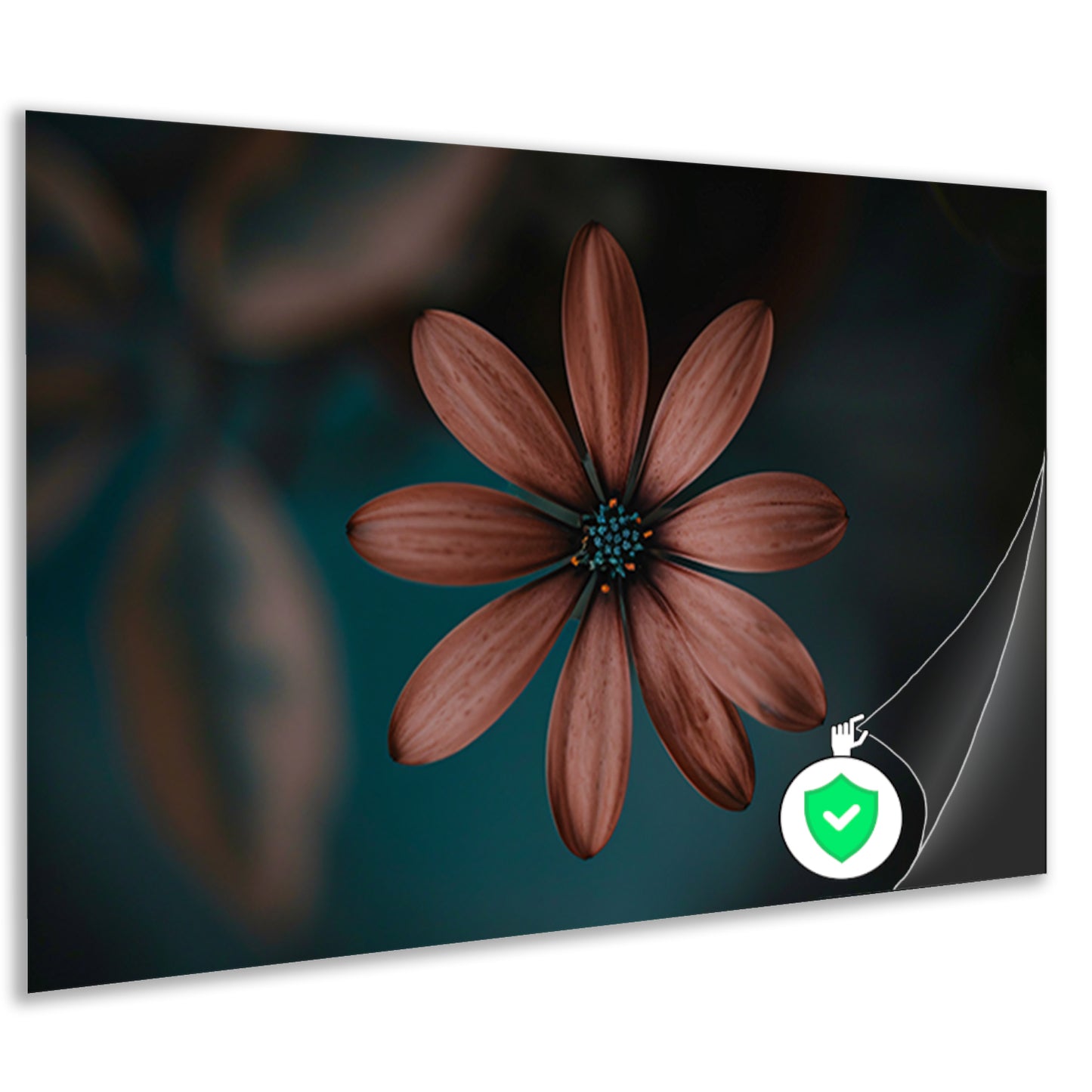 Gedetailleerde bloem met minimalistische uitstralingposter