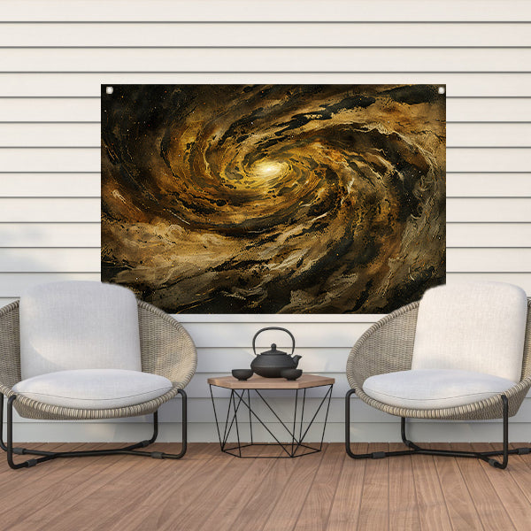 Van Goghs Melkwegspiraal: Een kosmisch nachtkunstwerk tuinposter
