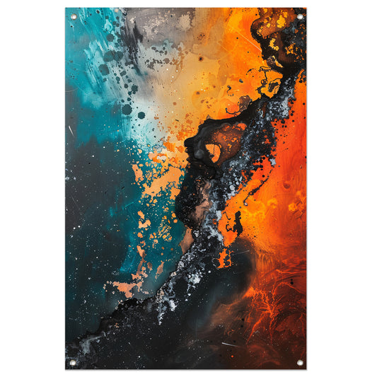 Abstract Explosie van Kleur en Energie tuinposter