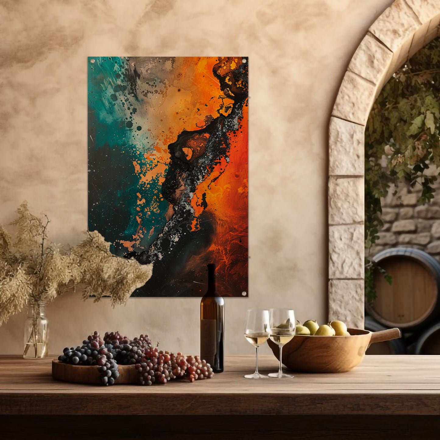 Abstract Explosie van Kleur en Energie tuinposter