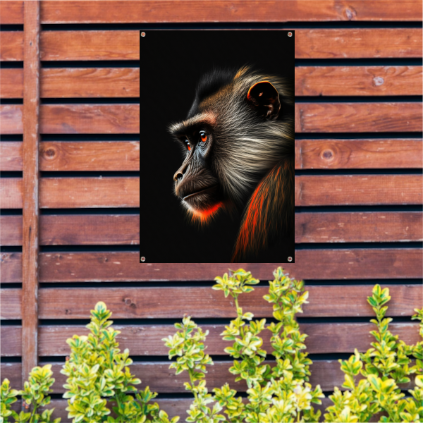 Reflecterende Aap in Schaduw en Licht tuinposter