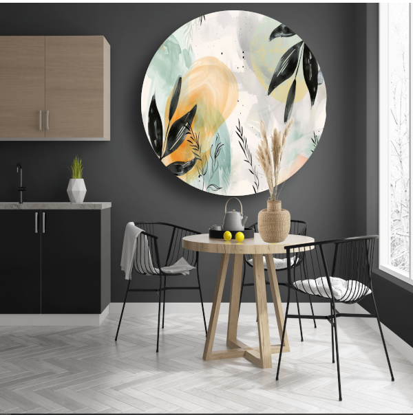 Natuurlijke Elegantie in Abstracte Aquarel forex muurcirkel