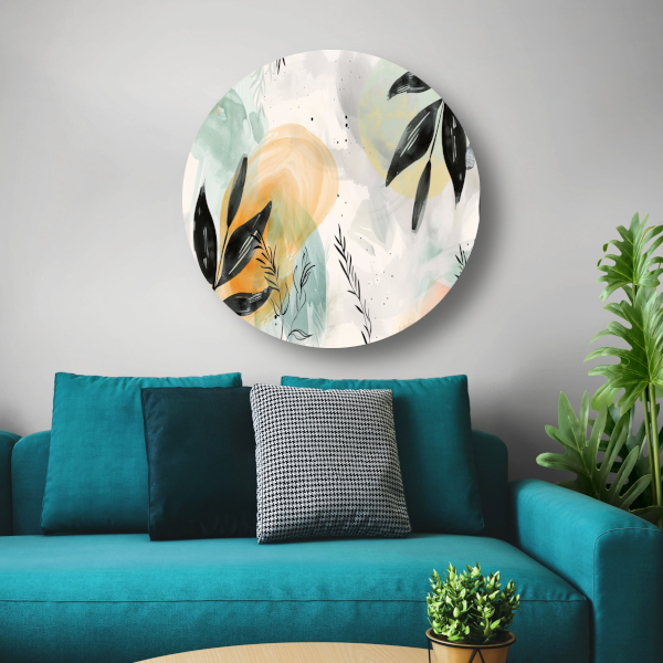 Natuurlijke Elegantie in Abstracte Aquarel forex muurcirkel