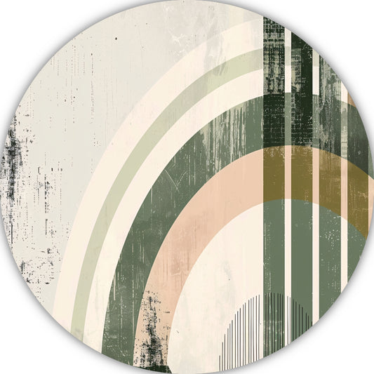 Monochrome Bogen en Lijnen in Harmonie aluminium muurcirkel