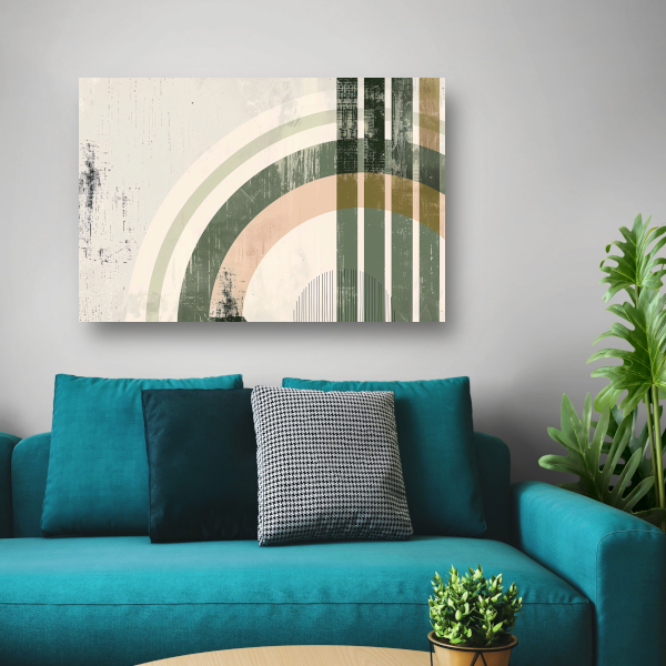 Monochrome Bogen en Lijnen in Harmonie poster