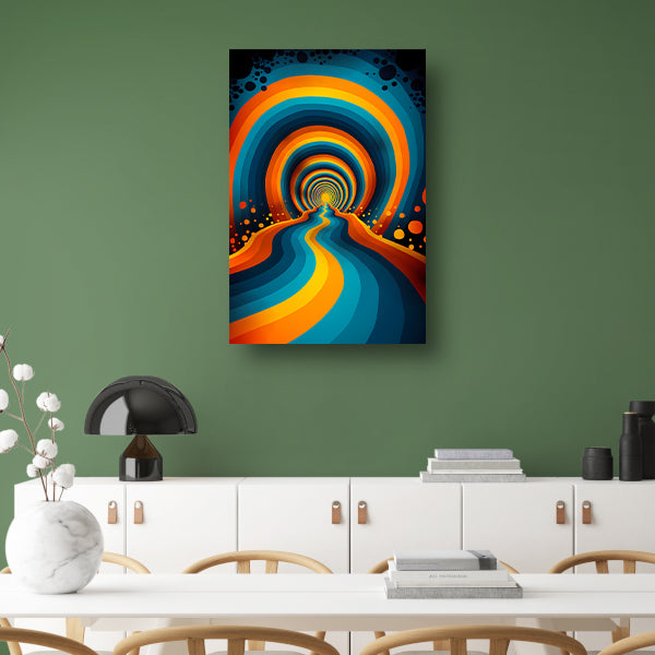 Psychedelische Tunnel in Levendige Kleuren poster