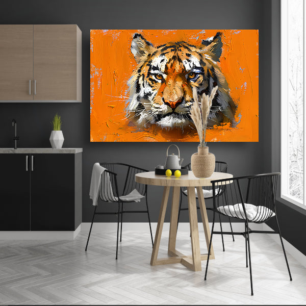Abstract schilderij van een tijgerportret canvas