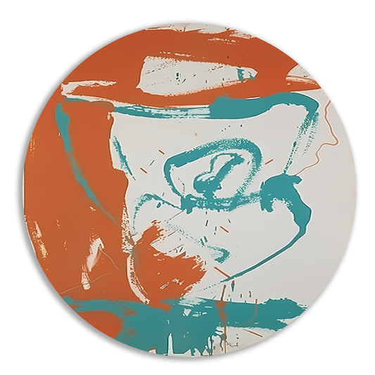 Abstract schilderij van arend met lijnen aluminium muurcirkel