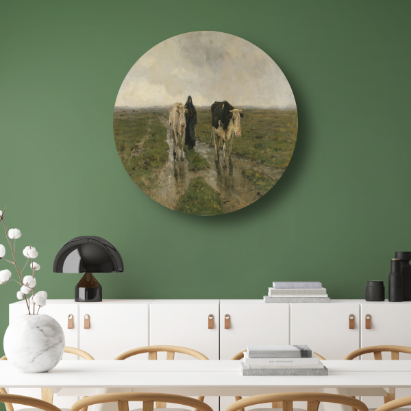 Veranderend weiland - Anton Mauve aluminium muurcirkel