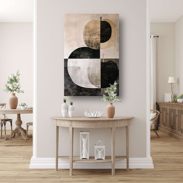 Geometrische appel in zwart-wit minimalisme canvas