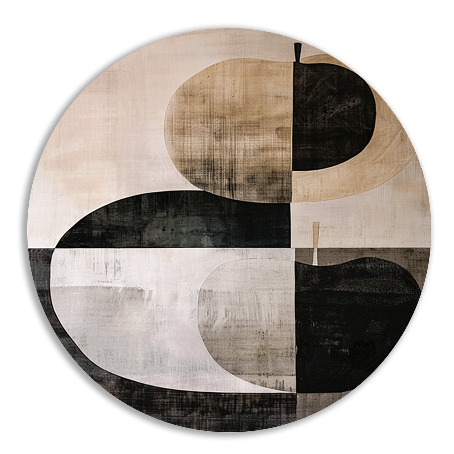 Geometrische appel in zwart-wit minimalisme forex muurcirkel