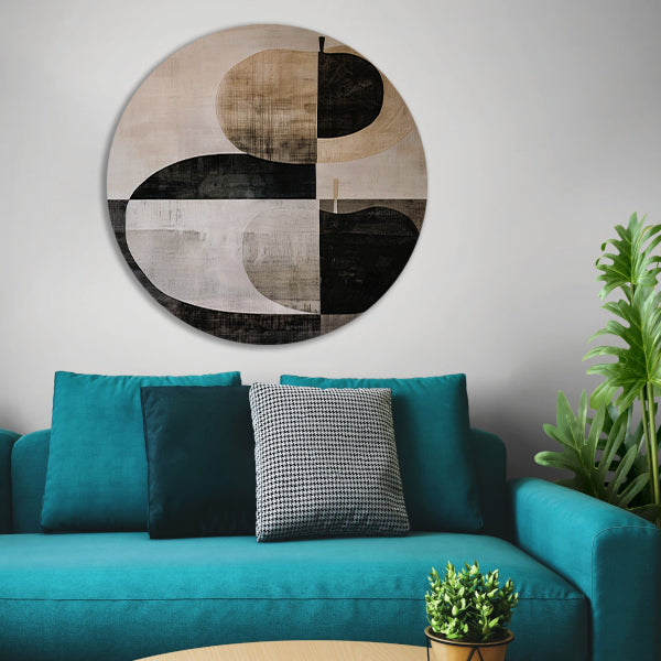 Geometrische appel in zwart-wit minimalisme forex muurcirkel