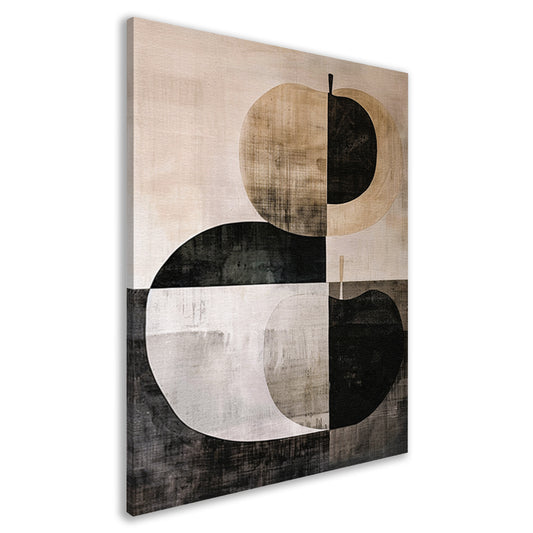 Geometrische appel in zwart-wit minimalisme canvas