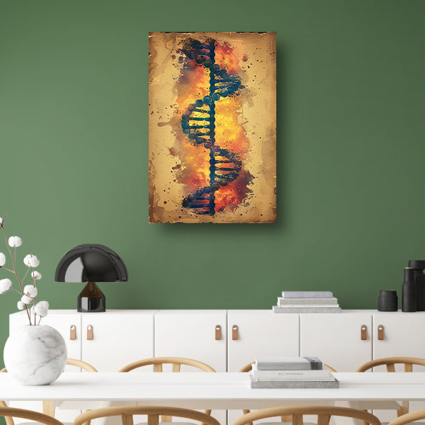 Abstract DNA Kunstwerk met Levendige Kleuren canvas