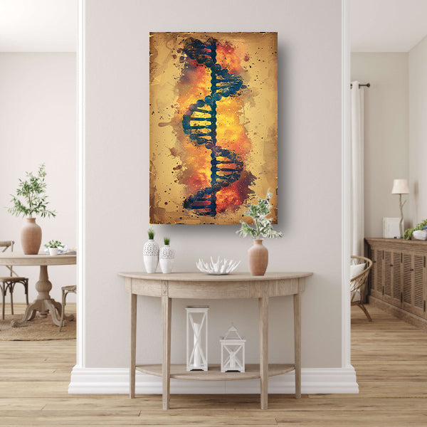 Abstract DNA Kunstwerk met Levendige Kleuren canvas