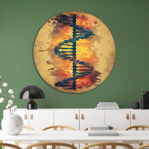 Abstract DNA Kunstwerk met Levendige Kleuren forex muurcirkel
