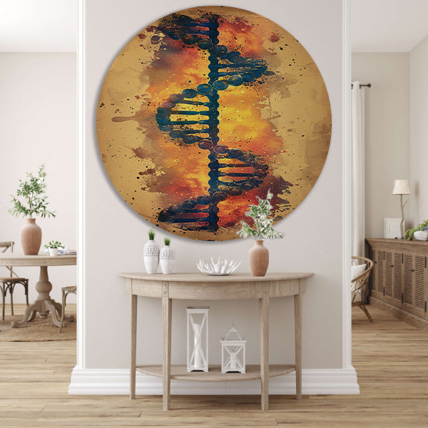 Abstract DNA Kunstwerk met Levendige Kleuren forex muurcirkel
